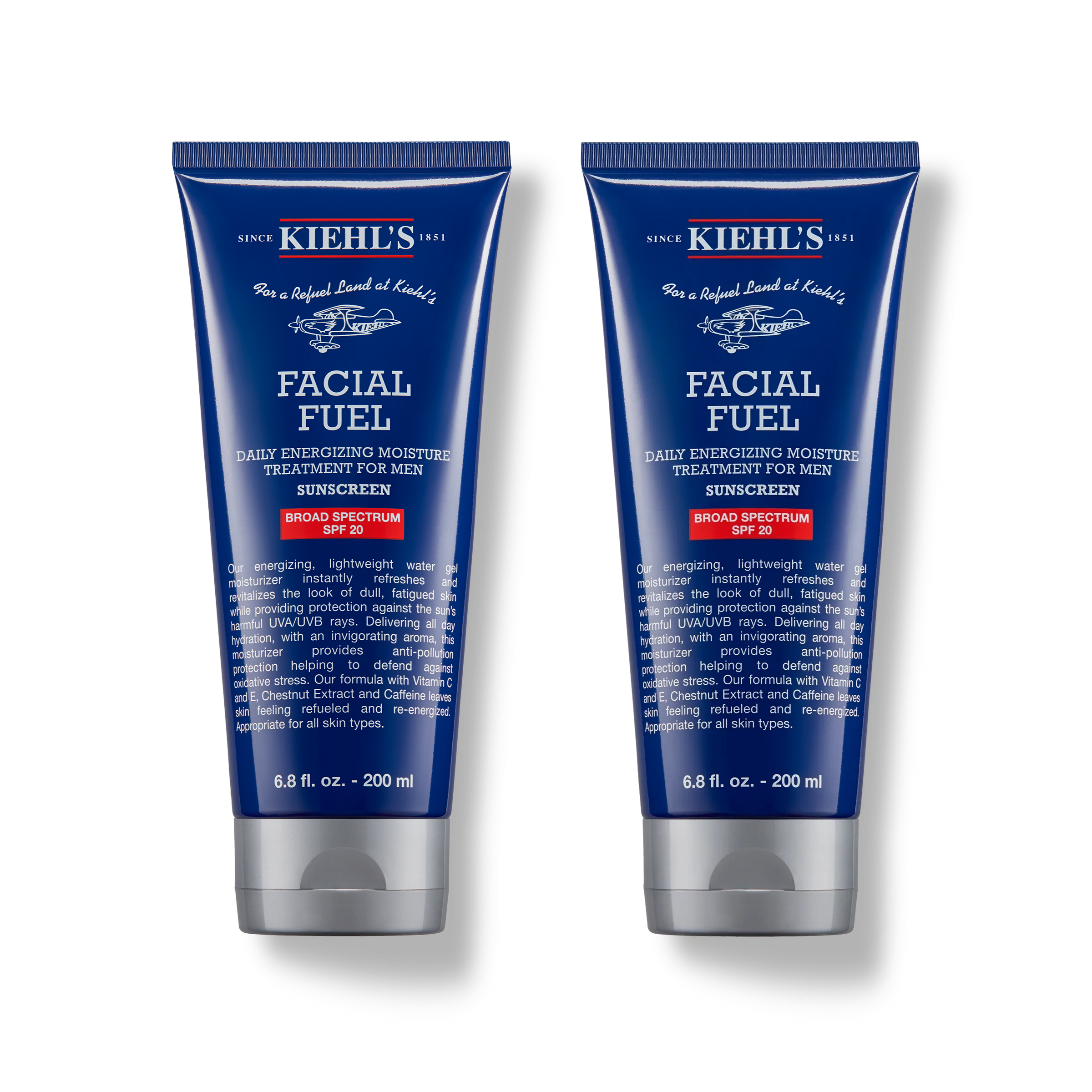 Kiehls Facial Fuel Mens SPF 20 Moisturizer 200ml Duo 104$